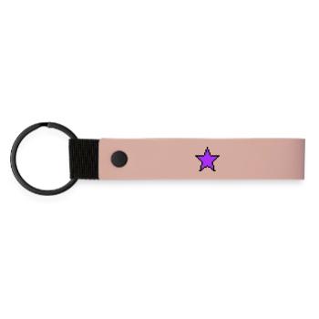 Pixel Stern 8-Bit Power Up - Matte PU Schlüsselanhänger - Rosa - Vorne
