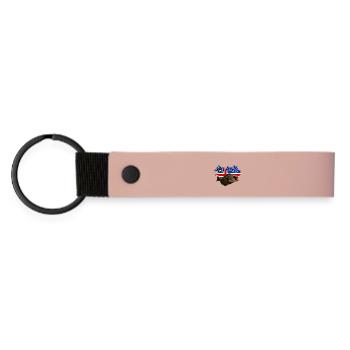 Pêche au flétan en Islande - Porte-clés en PU mat - rose - Devant