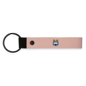 Wolf - Matte Pu Keyring - pink - Front