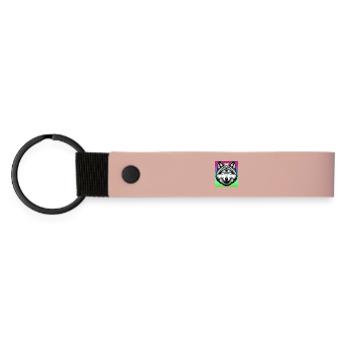 Wolf - Matte Pu Keyring - pink - Front
