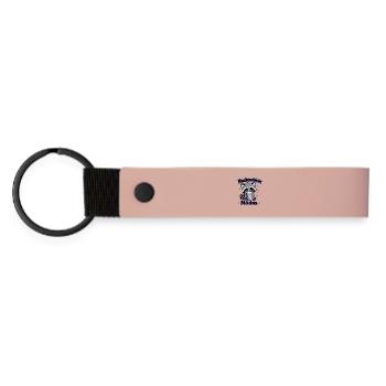 Nachtschicht Waschbär Modus - Matte PU Schlüsselanhänger - Rosa - Vorne