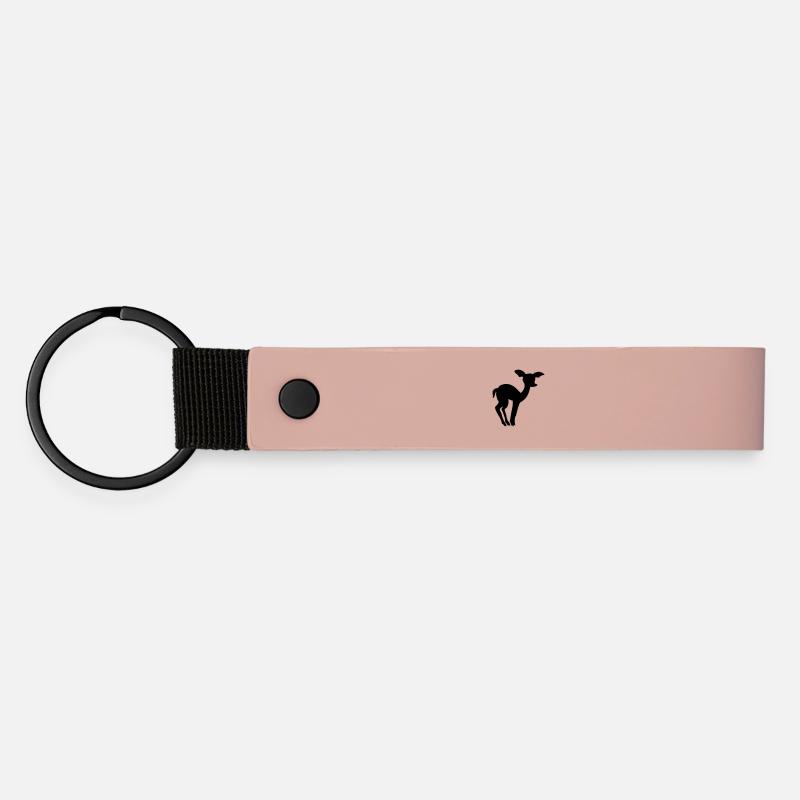Cerf - Porte-clés en PU mat - rose