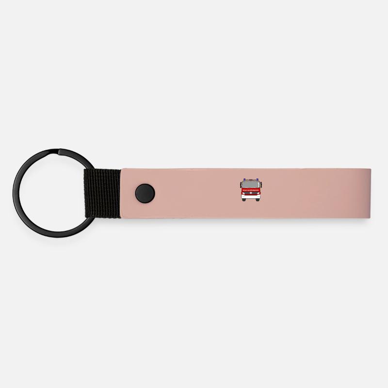 Fire Engine - Matte Pu Keyring - pink