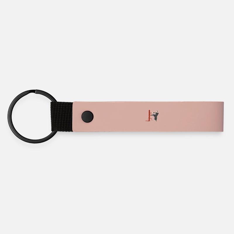 Wing Chun fighting pose - Matte Pu Keyring - pink
