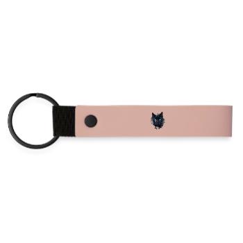 blackcat/ black cat - Matte Pu Keyring - pink - Front
