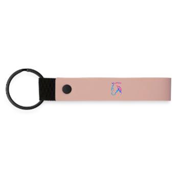 Pferd in Pink - Pferdekopf Zeichnung - Ross Reiten - Matte PU Schlüsselanhänger - Rosa - Vorne