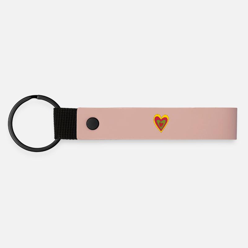4 hearts in one - Matte Pu Keyring - pink