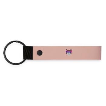 Bisexual Maine coon Cat - Cat with Glasses - Matte Pu Keyring - pink - Front