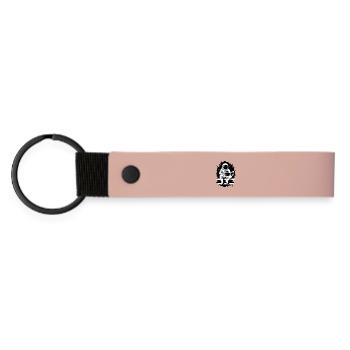 Astronaut reads a book - Matte Pu Keyring - pink - Front
