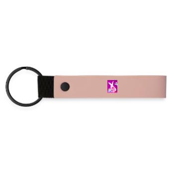 Pink Easter Bunny with Easter Egg Pink - Matte Pu Keyring - pink - Front