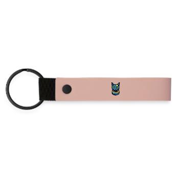 Katze - Matte PU Schlüsselanhänger - Rosa - Vorne