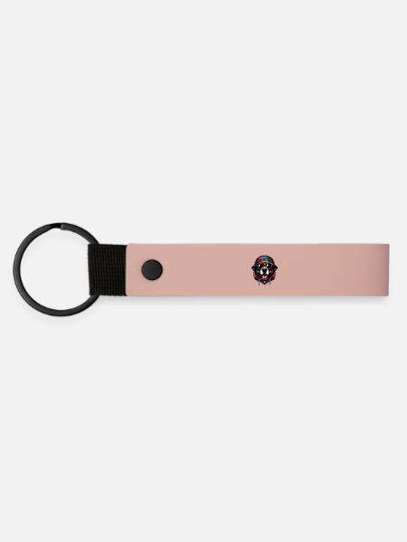 Hund - Matte PU Schlüsselanhänger - Rosa