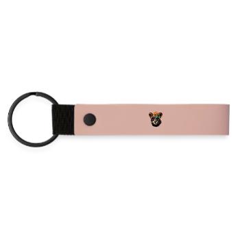 Löwe Mähne Junger Löwe Wilde Kleine Süße Löwen - Matte PU Schlüsselanhänger - Rosa - Vorne