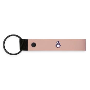 Personnage Pingouin de dessin animé mignon - Porte-clés en PU mat - rose - Devant
