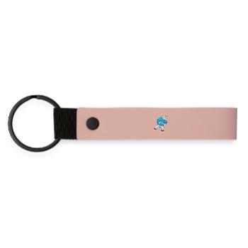 Nashorn Eislaufen Schlittschuhe - Matte PU Schlüsselanhänger - Rosa - Vorne