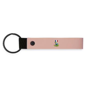 France Flag Dinosaur Rex Football - Matte Pu Keyring - pink - Front