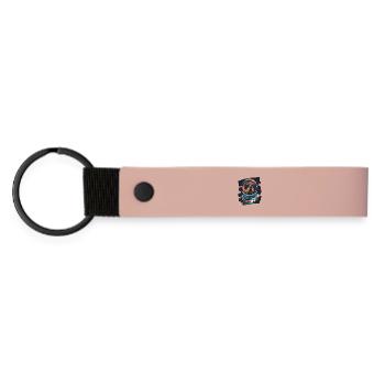 Rottweiler Astronaut - Matte PU Schlüsselanhänger - Rosa - Vorne