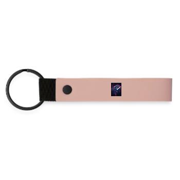Futuristic synthesizer design - Matte Pu Keyring - pink - Front