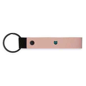 Holographic and Rough Bear Head - Matte Pu Keyring - pink - Front