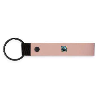 Sternennacht Bigfoot-Szene - Matte PU Schlüsselanhänger - Rosa - Vorne