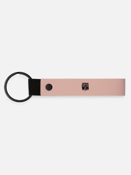 Jesus hat gewonnen - Matte PU Schlüsselanhänger - Rosa