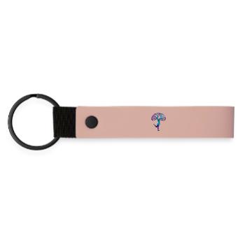 Energetic Human Tree Dance, YOGA TIME - Matte Pu Keyring - pink - Front