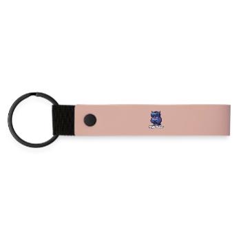 NachtGamer Eule VR - Matte PU Schlüsselanhänger - Rosa - Vorne