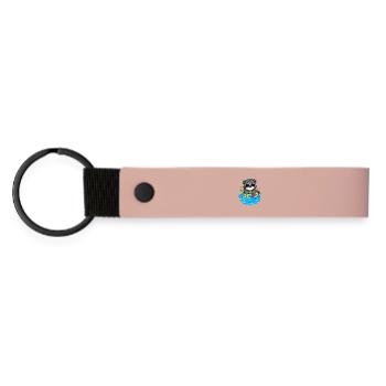 Petit chaton avec anneau de natation coloré - Porte-clés en PU mat - rose - Devant
