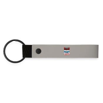 When I grow up - Police Officer Design - Matte Pu Keyring - light grey - Front