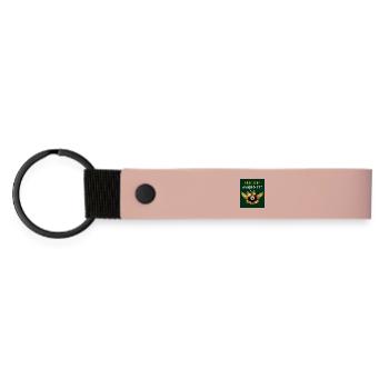 Rack ’Em Up, Majesty! – King of the Pool - Matte PU Schlüsselanhänger - Rosa - Vorne