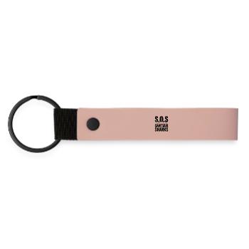 S.O.S Rettet unsere Haie - Matte PU Schlüsselanhänger - Rosa - Vorne