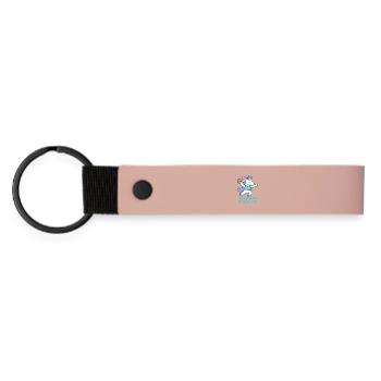 Einhorn Handball Dreh dich glücklich, Trickwurf - Matte PU Schlüsselanhänger - Rosa - Vorne