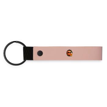 Bière à la pêche - Porte-clés en PU mat - rose - Devant