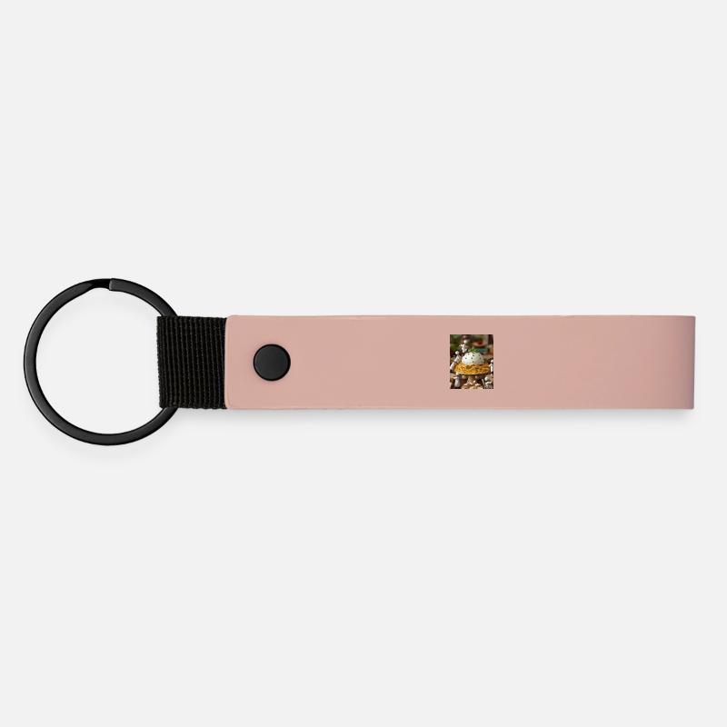 Miniature cooks on pasta table - Matte Pu Keyring - pink