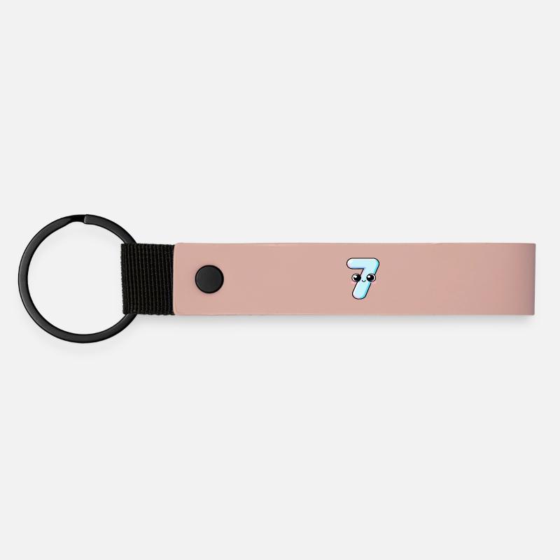 Gâteau Kawaii Numéro 7 - Porte-clés en PU mat - rose