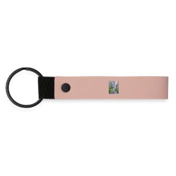 Fliederblüten Bienenfreundliches Muster - Matte PU Schlüsselanhänger - Rosa - Vorne