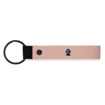 Schwarzer Pudel - Matte PU Schlüsselanhänger - Rosa - Vorne