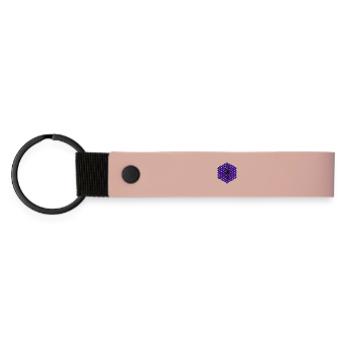 Festival Wear Yoga Rave Kaleidoskop Mandala Muster - Matte PU Schlüsselanhänger - Rosa - Vorne