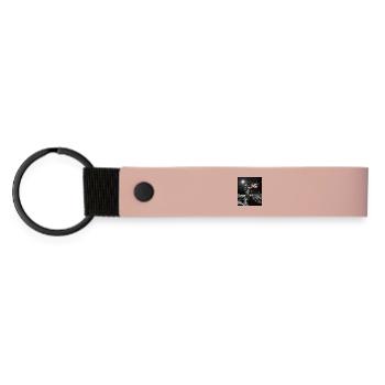 Astronaute sur la lune - Porte-clés en PU mat - rose - Devant