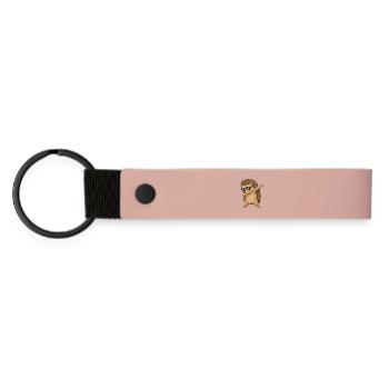 Dessin animé de lunettes de soleil hérisson à appliquer - Porte-clés en PU mat - rose - Devant