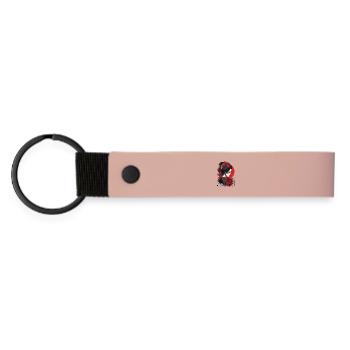 Geisha with red roses - Matte Pu Keyring - pink - Front