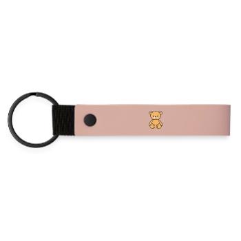 Cute Teddy Bear Cartoon - Matte Pu Keyring - pink - Front