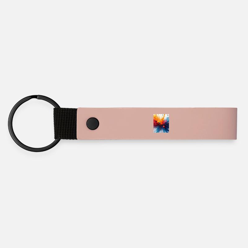 Abstract Color Explosion - Matte Pu Keyring - pink