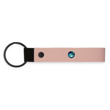 Polarlicht über Berglandschaft - Matte PU Schlüsselanhänger - Rosa - Vorne