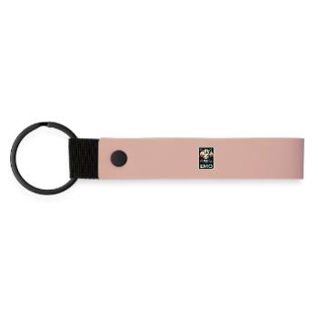 Emo bunny with My Life is Pain lettering - Matte Pu Keyring - pink - Front