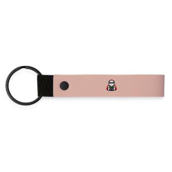 Gamer Santa Claus Playing Video Game Controller - Matte Pu Keyring - pink - Front