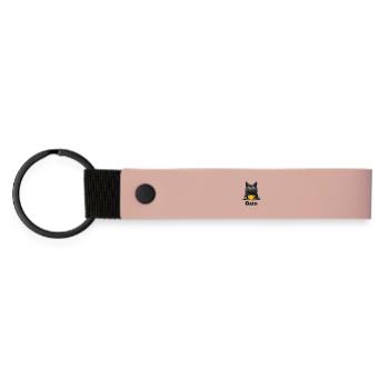 Gato Kaffee Blick Katze - Matte PU Schlüsselanhänger - Rosa - Vorne
