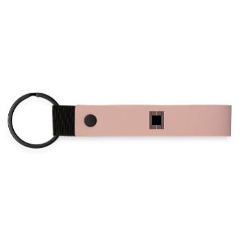 Conception des carrés et des lignes - Porte-clés en PU mat - rose - Devant