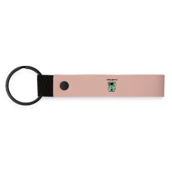 Kawaii-Roboter I Grow mit KI-Aufkleber - Matte PU Schlüsselanhänger - Rosa - Vorne