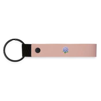 Hortensie Blume - Matte PU Schlüsselanhänger - Rosa - Vorne